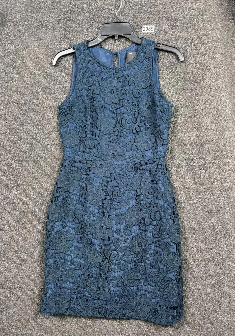 J. Crew Sheath Dress Womens Size 2 Caribbean Blue Lace Sleeveless Style C7152